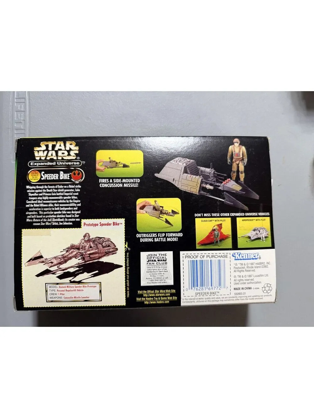 Star Wars Expanded Universe Rebel Speeder Bike Kenner 1998 Boxed NO ACTIONFIGURE